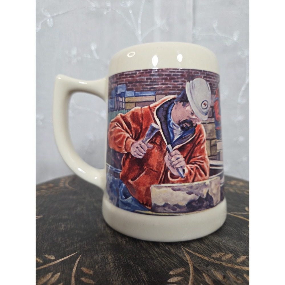 International Union of Bricklayers and Allied Craftworkers Bricklayer Mug Stein - Picture 4 of 8